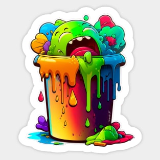 Colorful Slime Trash Can #1 Sticker